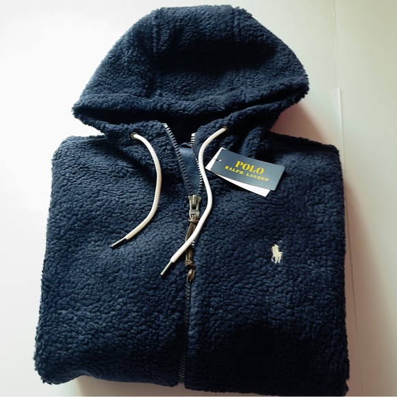 Polo Ralph Lauren Retro Pile Sherpa Fleece Hooded Jacket Large - Picture 3 of 12